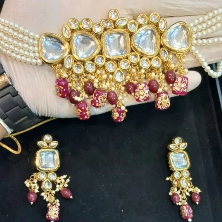 ORIGINAL Kundan Bridal set WITH MEENA KARI AT BACK