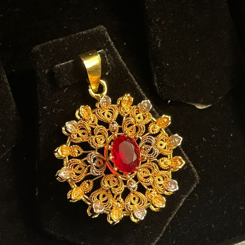 DAFFO CHANDI STYLE RP LOCKET IN RUBY