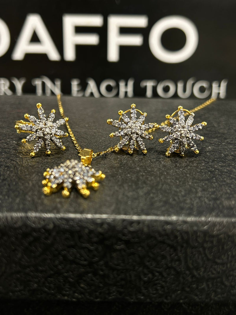 Daffo diamond cut goldplated 3-in-1 combo set