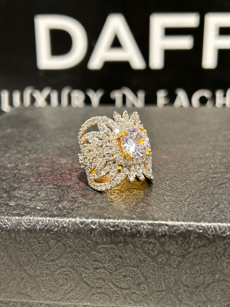 DAFFO DESIGNER ADJUSTABLE RING Goldplated