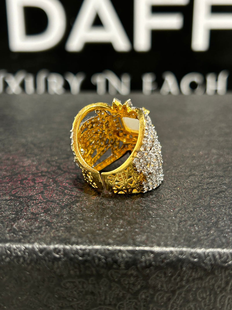 DAFFO DESIGNER ADJUSTABLE RING Goldplated