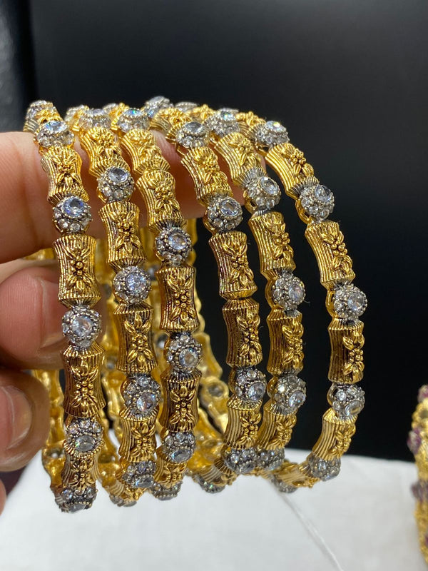 Gold plated double dipped bangles