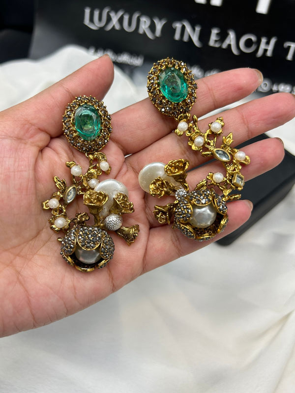 Turkish earrings with MOP