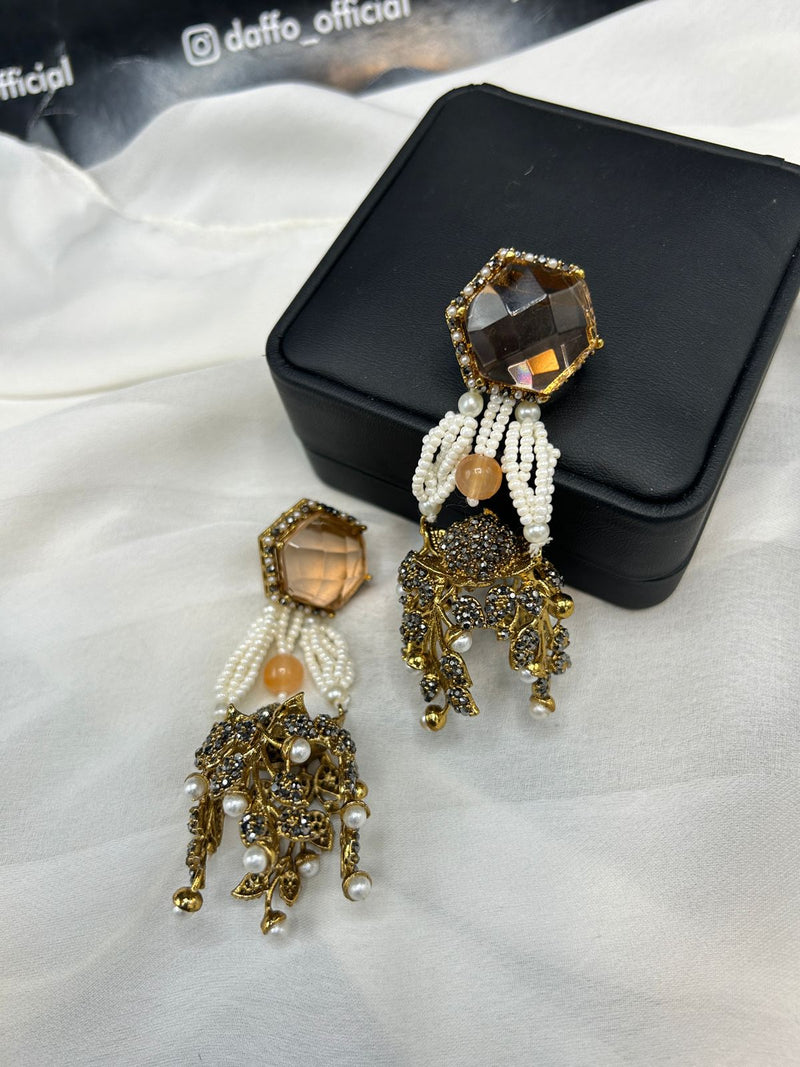 Turkish earrings with Doublet stone