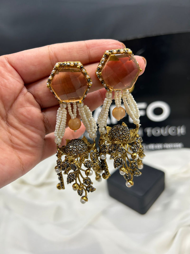 Turkish earrings with Doublet stone