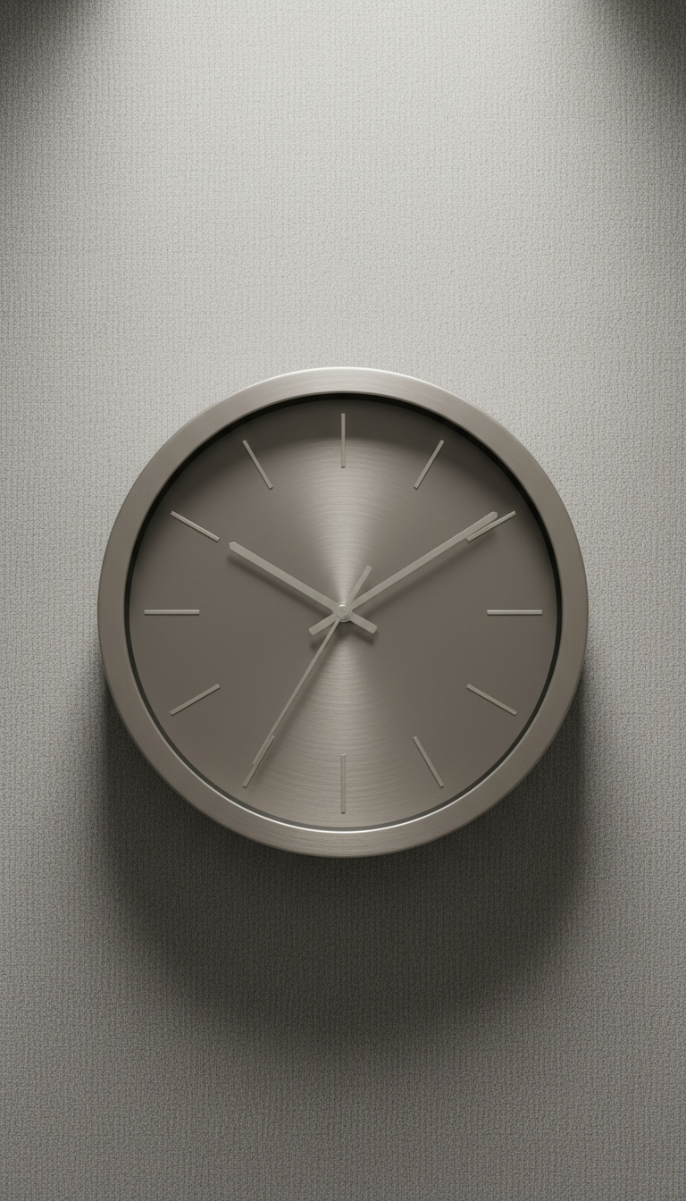 Brushed Pewter Silent Sweep Clock