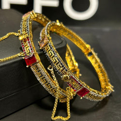 Daffo gold-dip bangles (PAIR) OPENABLE