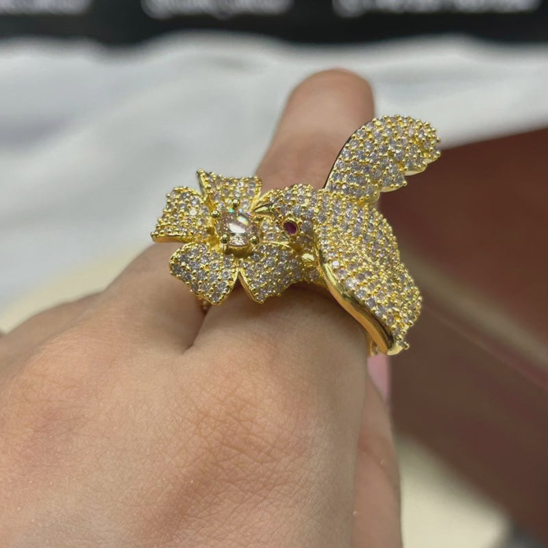 Bird and Flower ring