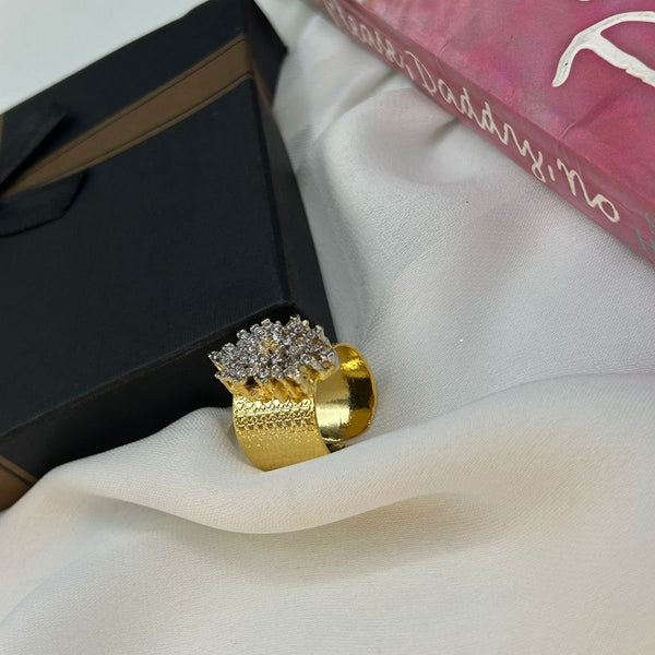 Diamond cut GOLDPLATED ring (adjustable)